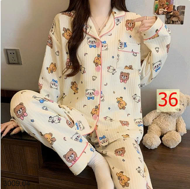 26HA3009.04 - BỘ PIZAMA NHIỀU LỚP ẤM ÁP CHO NỮ