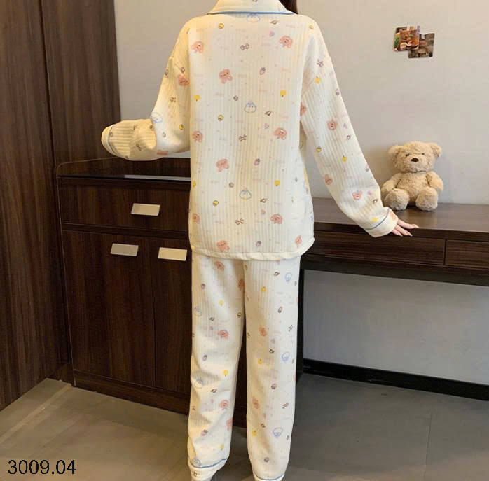 26HA3009.04 - BỘ PIZAMA NHIỀU LỚP ẤM ÁP CHO NỮ