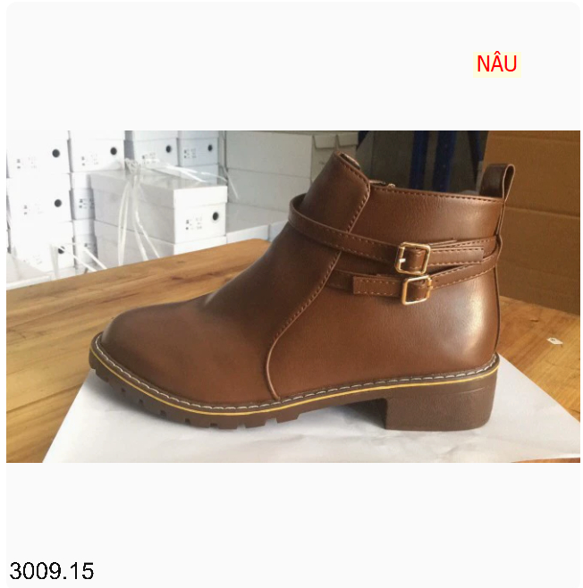 26HA3009.15 - GIÀY BỐT MARTIN CỔ THẤP NỮ