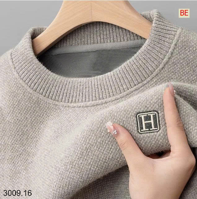 26HA3009.16 - ÁO LEN NAM CỔ TRÒN LÓT LÔNG CHỮ H