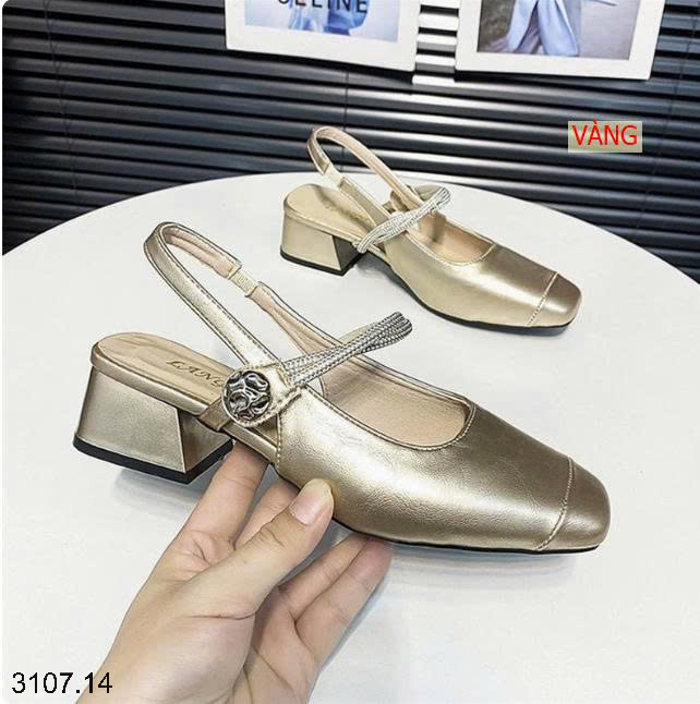 26HA3107.14 - GIÀY SANDAL ĐẾ VUÔNG THẤP
