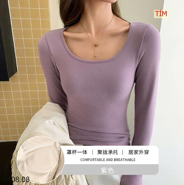 26HA3108.08 - ÁO THUN NỮ CỔ TRÒN KÈM BRA