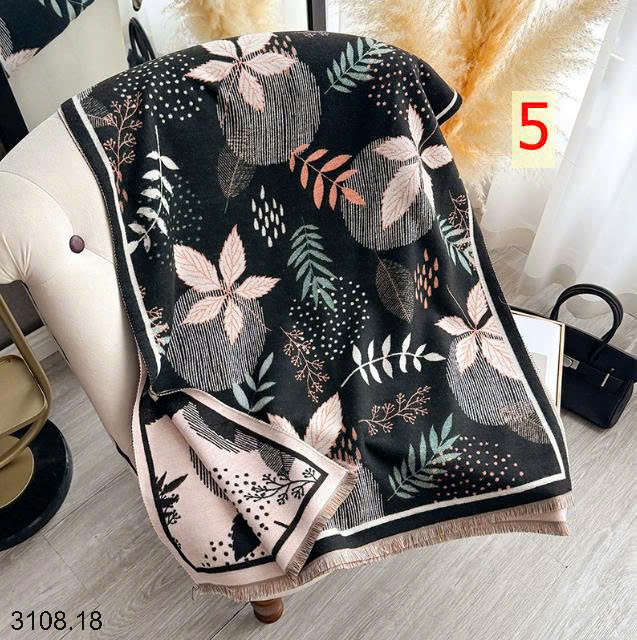 26HA3108.18 - KHĂN CHOÀNG CỔ CASHMERE GIẢ HỌA TIẾT BƯỚM