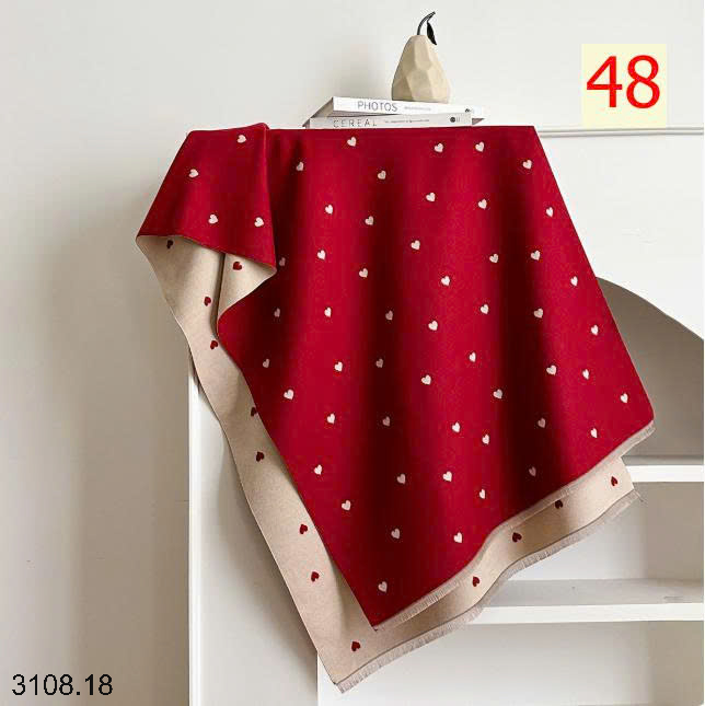 26HA3108.18 - KHĂN CHOÀNG CỔ CASHMERE GIẢ HỌA TIẾT BƯỚM