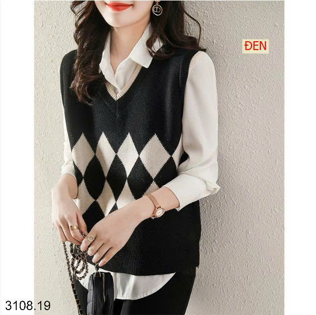 26HA3108.19 - ÁO GILE LEN CỔ V CHO NỮ