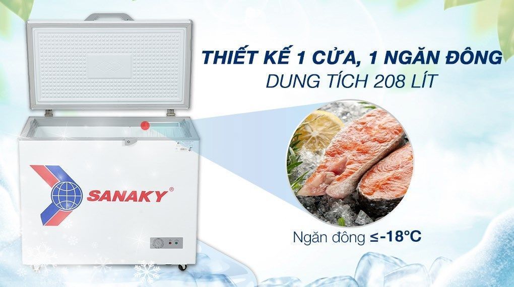 Tủ đông SANAKY 208 Lít TD.VH255HY2