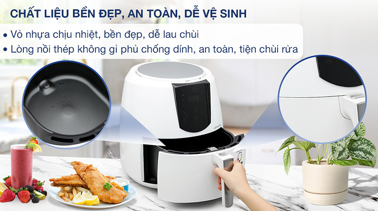 Nồi chiên không dầu Lock&Lock EJF357WHT 5.2 lít