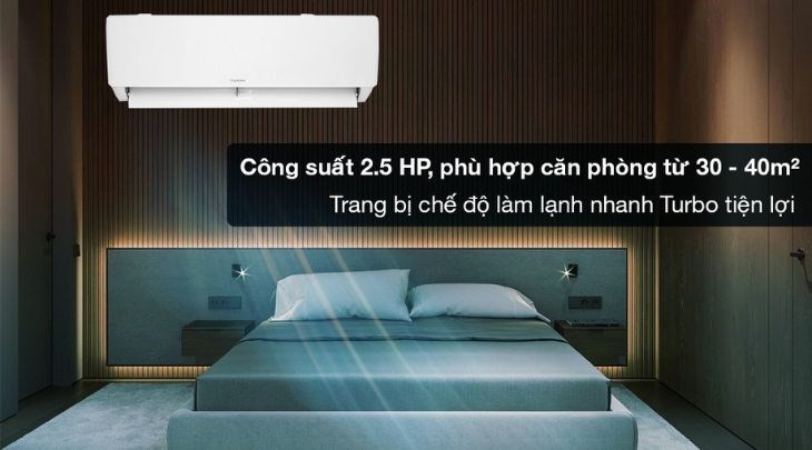 Máy lạnh Nagakawa Inverter 2.5 HP NIS-C24R2T28 sở hữu công suất làm lạnh 2.5 HP, phù hợp cho không gian phòng 80 - 120m3