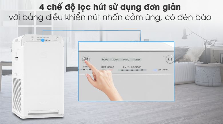 4 chế độ Máy lọc không khí Daikin MC40UVM6