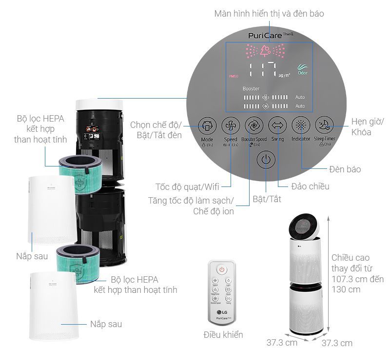 Lọc hiệu quả - LG PuriCare AS10GDWH0.ABAE