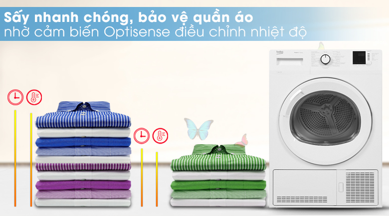 Cảm biến thông minh Optisense - Máy sấy Beko 8kg DU8133GA0W