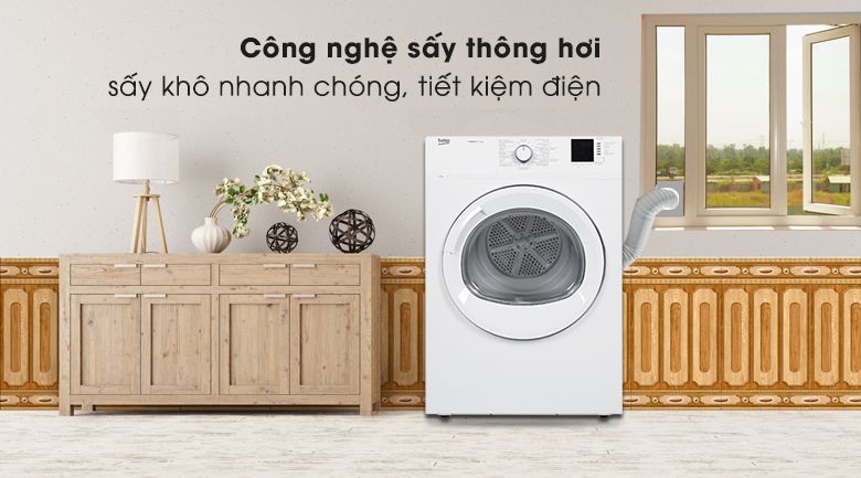 Công nghệ sấy thông hơi - Máy sấy Beko 8kg DA8112RX0W