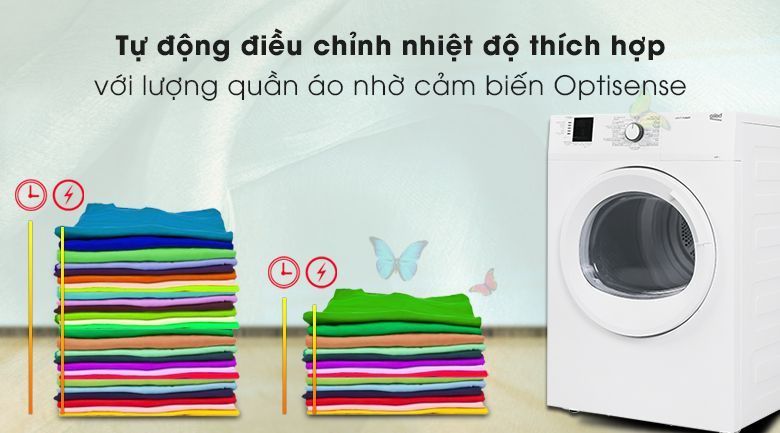 Tự động điều chỉnh nhiệt độ - Máy sấy Beko 8kg DA8112RX0W