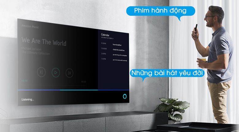 Remote thông minh kết hợp với Google Assistan t- Android Tivi TCL 4K 50 inch 50P615