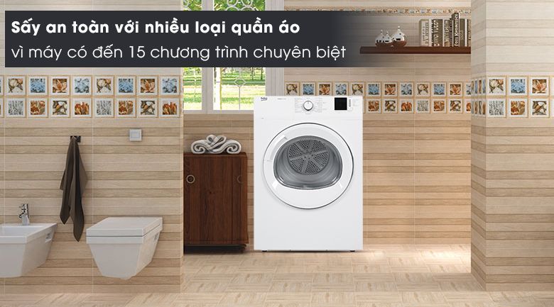 15 chương trình sấy chuyên biệt - Máy sấy Beko 8kg DA8112RX0W