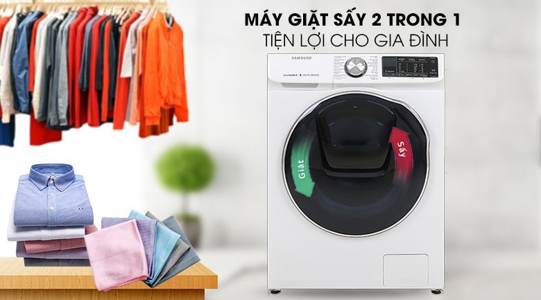 Máy giặt sấy Samsung AddWash Inverter 10.5 kg WD10N64FR2W/SV - Giặt sấy tích hợp