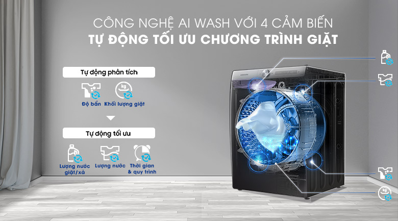 Máy giặt sấy Samsung WD14TP44DSB/SV