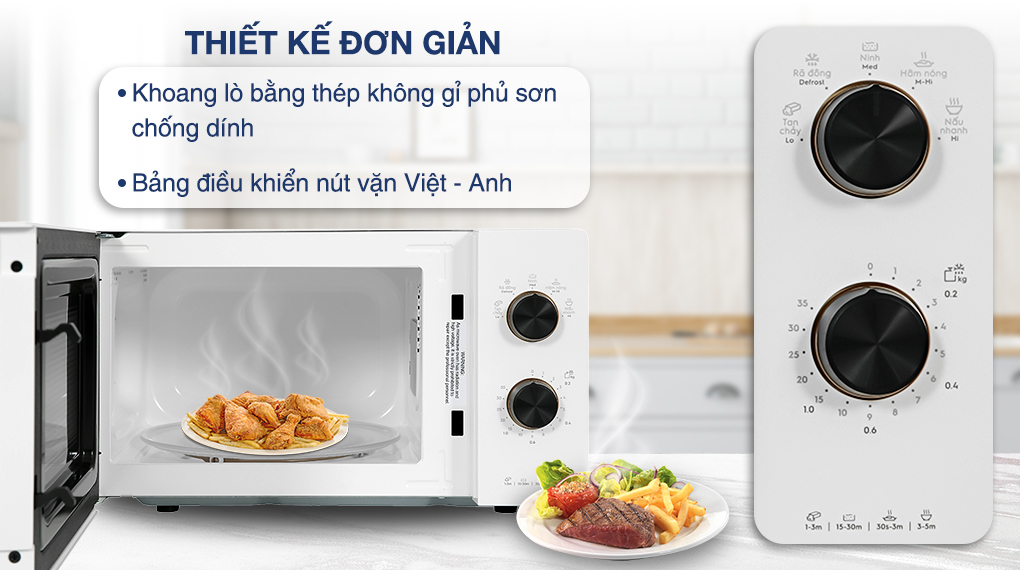 Lò vi sóng Electrolux EMM20K22W 20 lít - Thiết kế