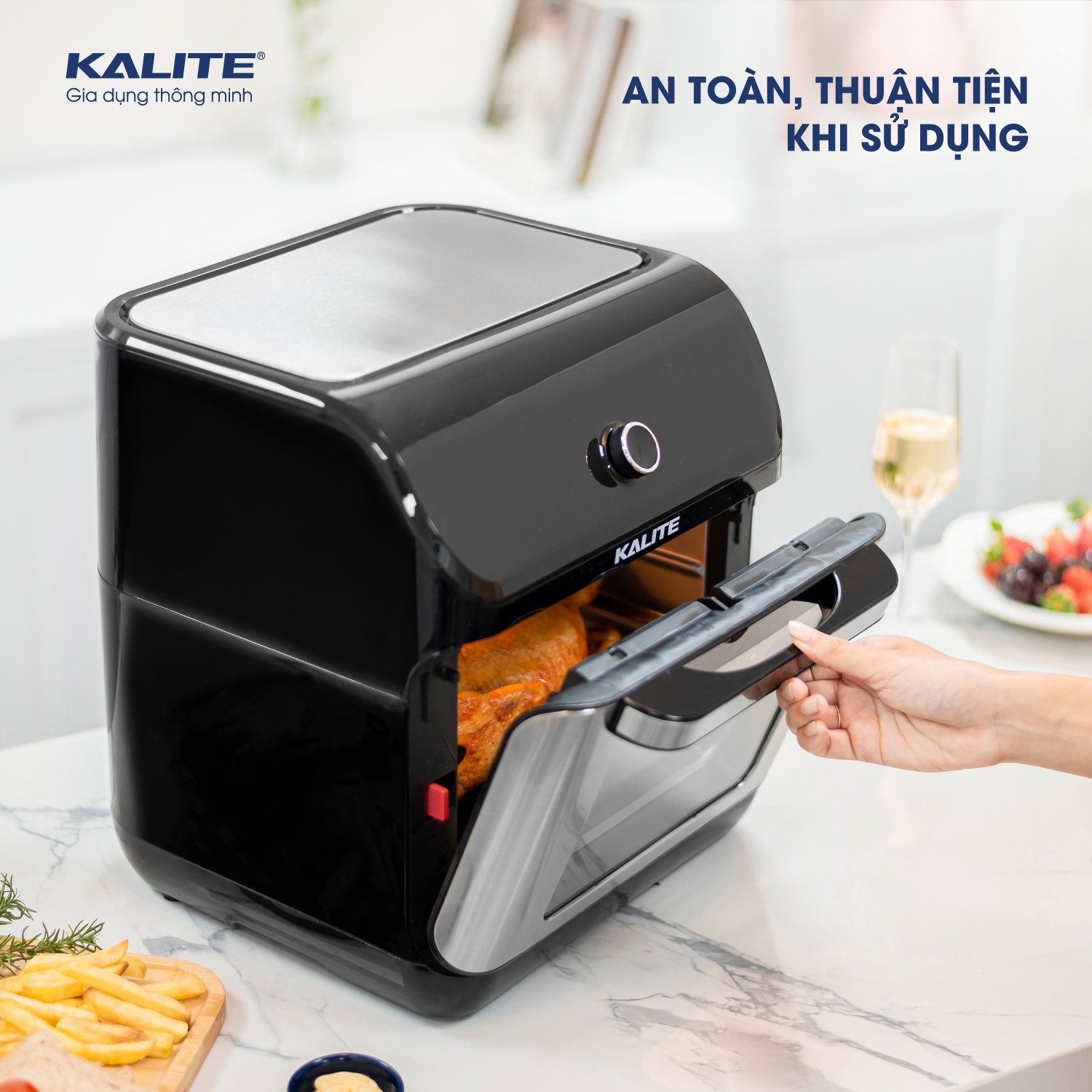 nồi chiên không dầu kalite kl1200 an toàn khi sử dụng