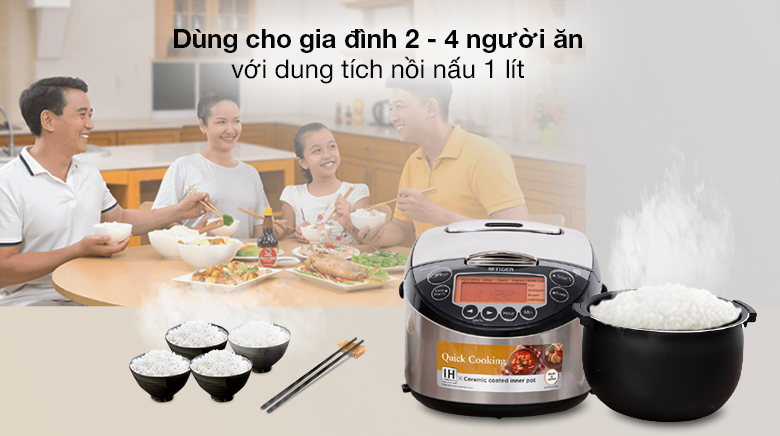 Nồi 1 lít - Nồi cơm điện Cao tần Tiger 1 lít JKT-D10V