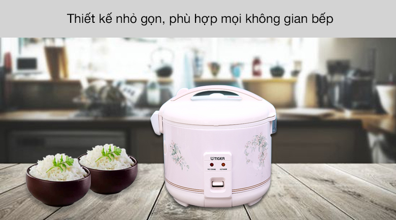 Nồi cơm điện nắp gài Tiger 1 lít JNP-1000 - Thiết kế nhỏ gọn