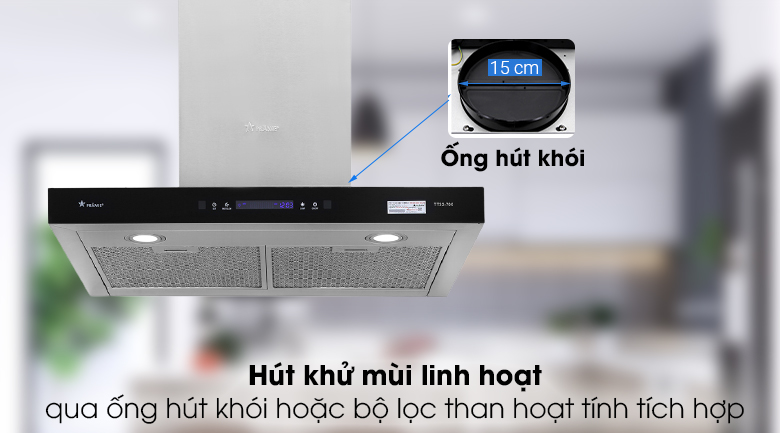 Hút xả linh hoạt - Máy hút mùi Pramie TT32-700