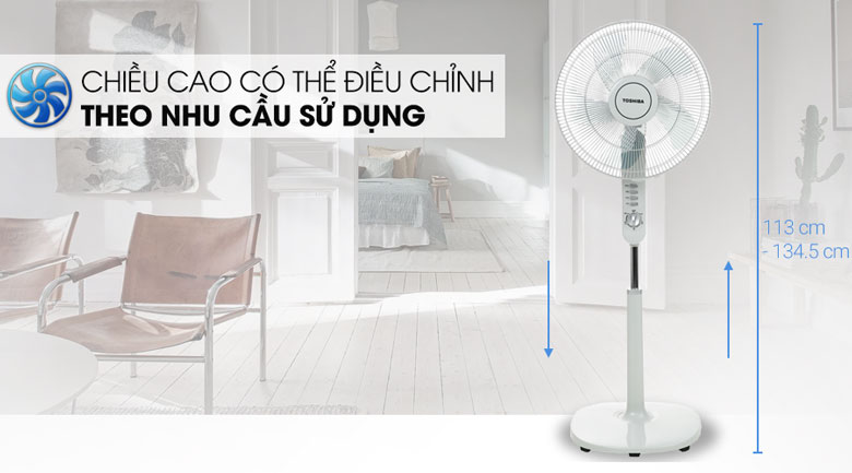 Quạt đứng Toshiba F-LSA10(H)VN - Điều chỉnh độ cao quạt