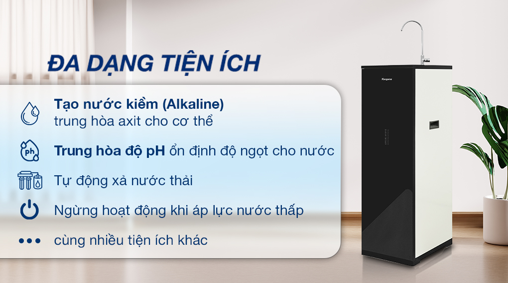 Máy lọc nước RO Kangaroo KG116I 10 lõi - Tiện ích