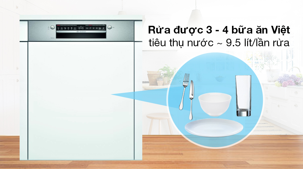 Máy rửa bát bán âm Bosch SMI4HVS33E - Công suất hoạt động