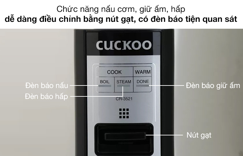 Chức năng - Nồi cơm công nghiệp nắp gài Cuckoo 6.3 lít CR-3521/BKSTVNCV