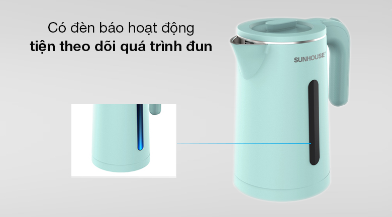 Bình đun siêu tốc Sunhouse 1.8 lít SHD1351 - Đèn báo hoạt động