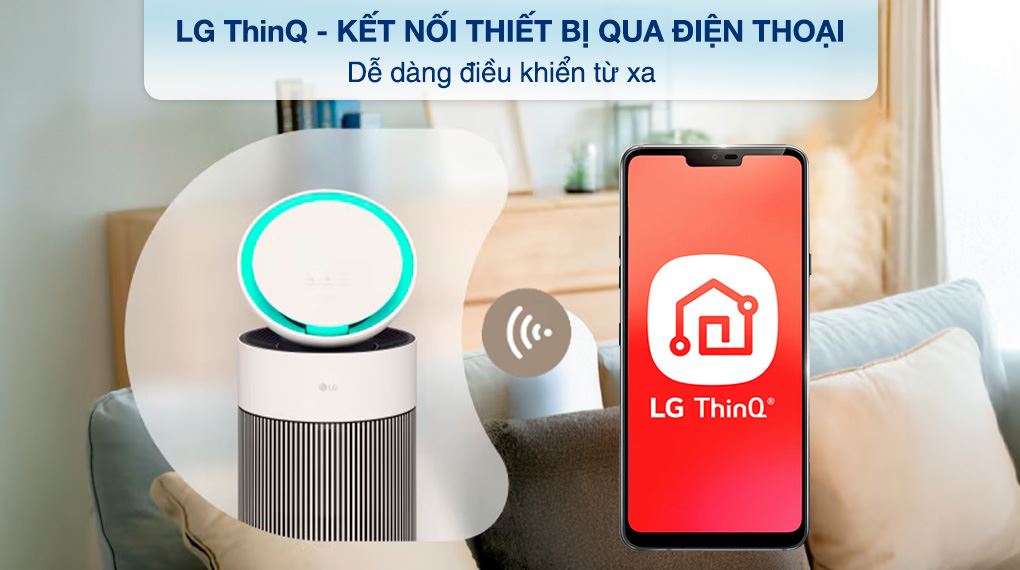 Điều khiển bằng điện thoại - Máy lọc không khí LG PuriCare Aero Booster AS55GGSY0 55W