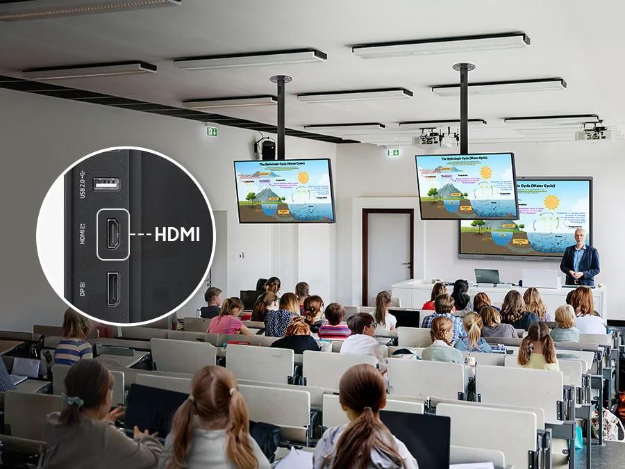 Cổng HDMI ra Truyền tải nội dung cho mọi quy mô lớp học