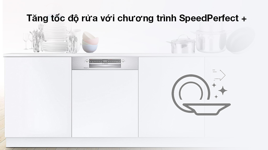 Gọn gàng, sang trọng - Máy rửa chén bán âm Bosch SMI4HCS48E