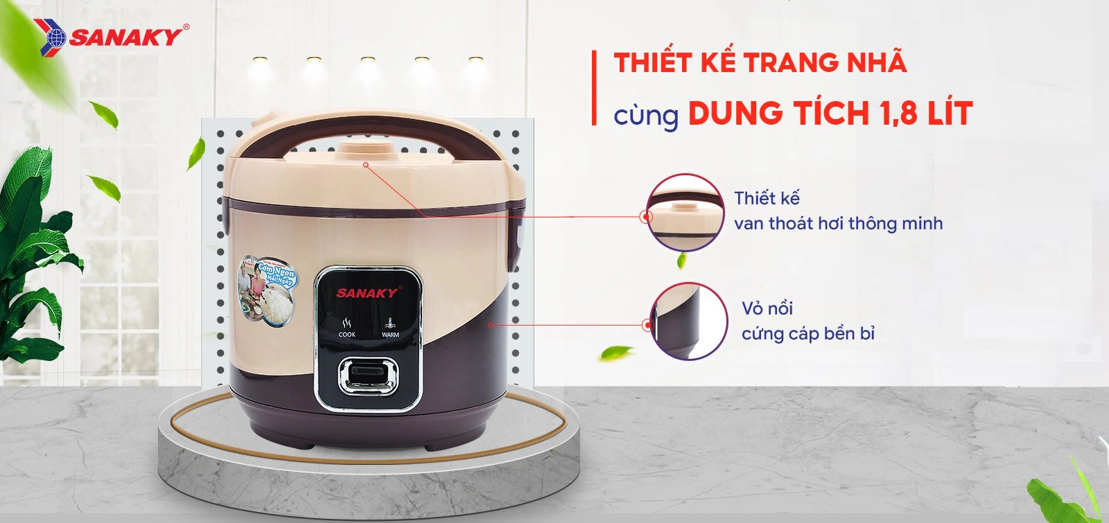 Nồi cơm điện Sanaky SNK-182J24N 1.8 lít