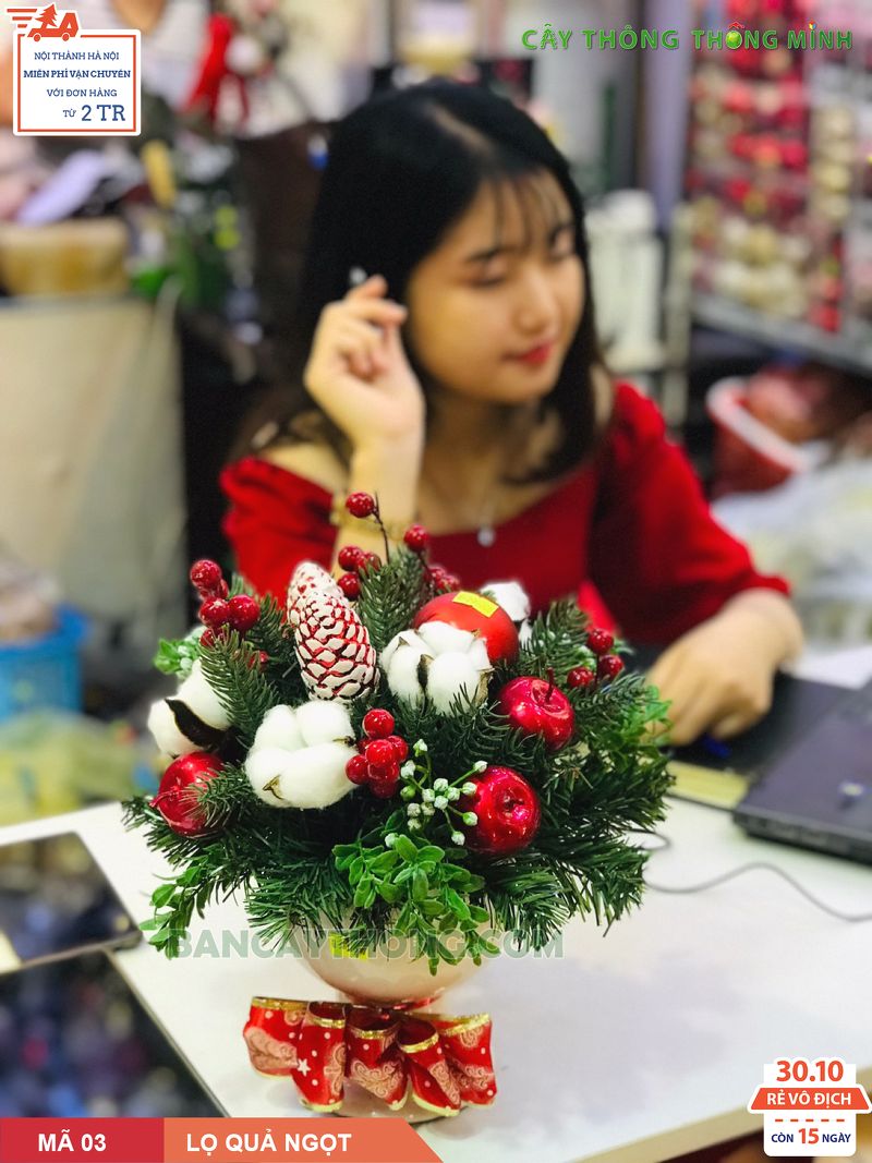 Lọ hoa noel quả ngọt mã 03