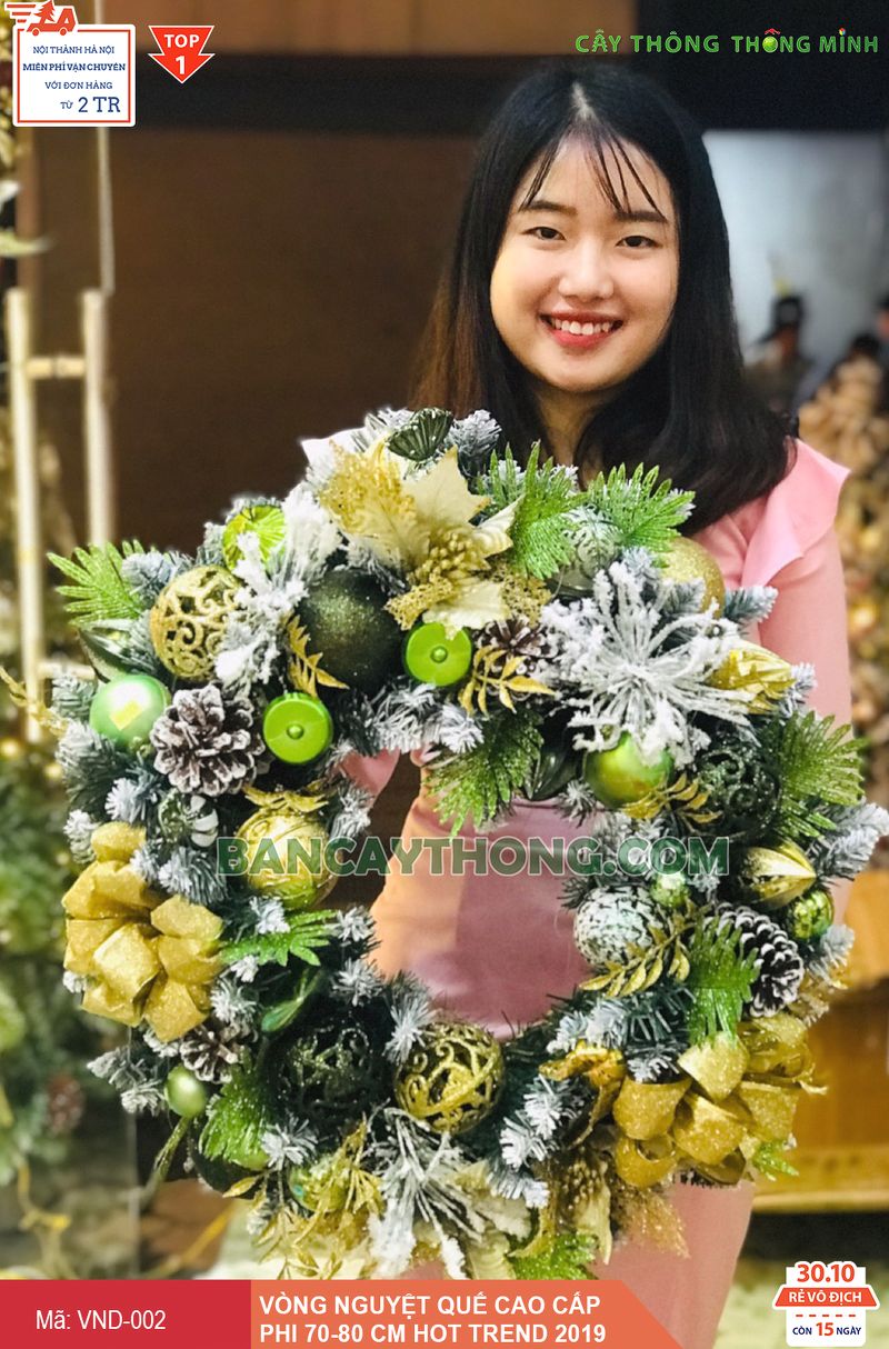 Vòng nguyệt quế hot 2019 mẫu 002 phi 40-60