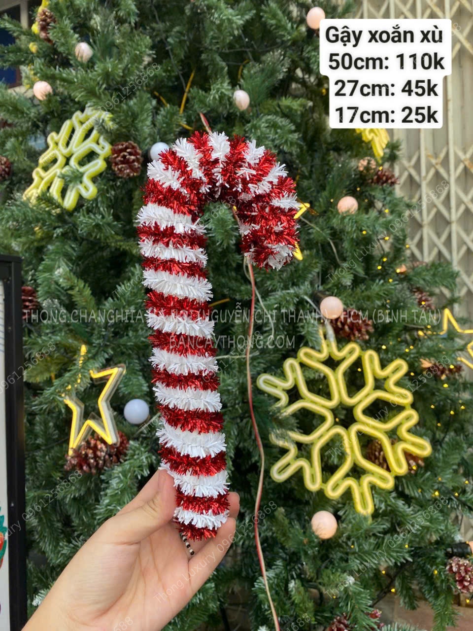 Gậy kẹo noel gậy xoắn kẹo xoắn noel 17cm