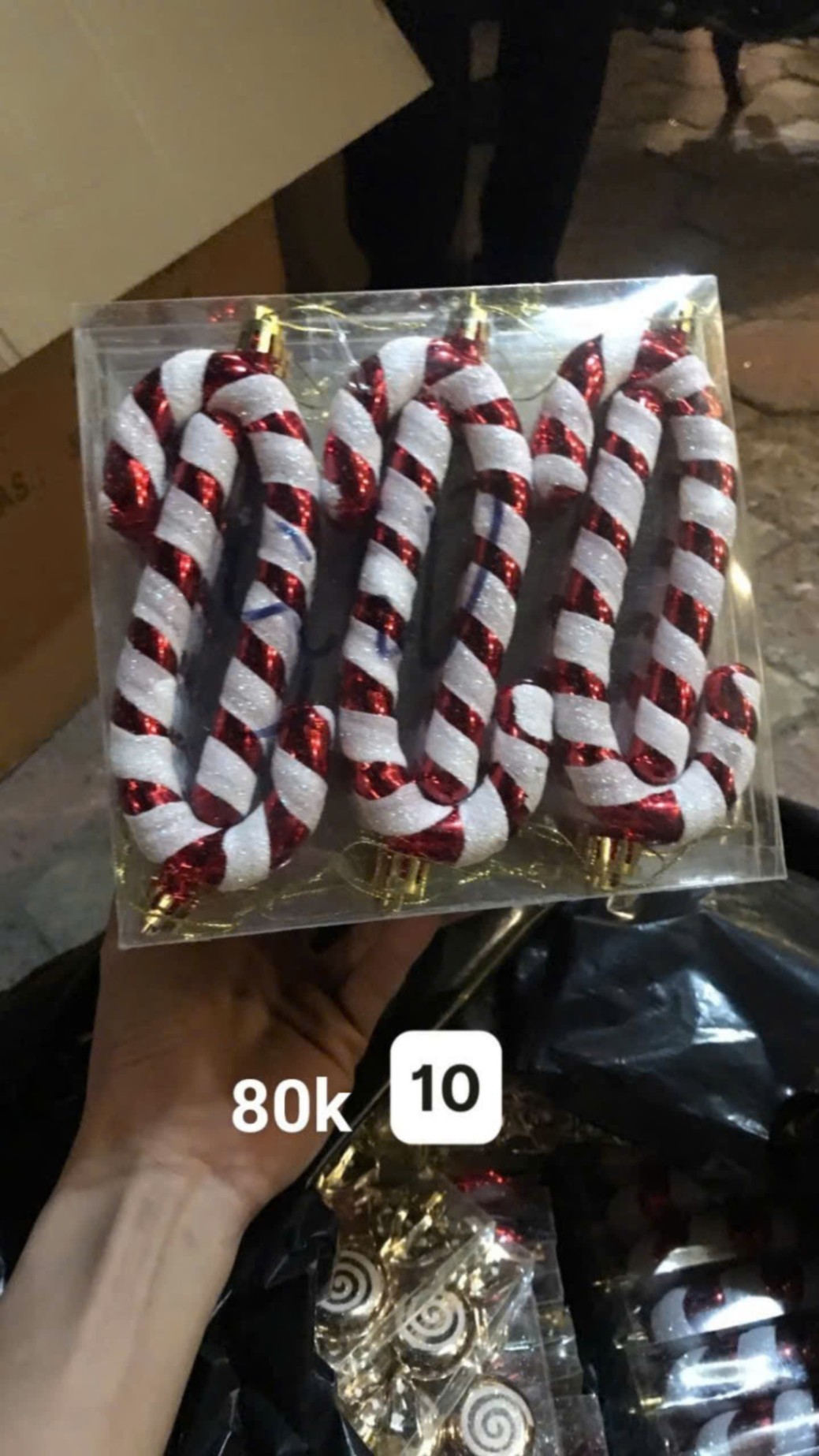 Kẹo gậy nhỏ treo cây thông noel 1 lốc 6 chiếc nhỏ