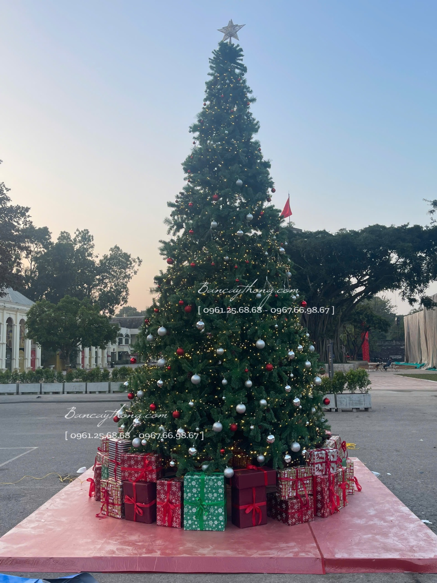 Cây thông noel 6m ngoài trời lắp đặt trọn gói