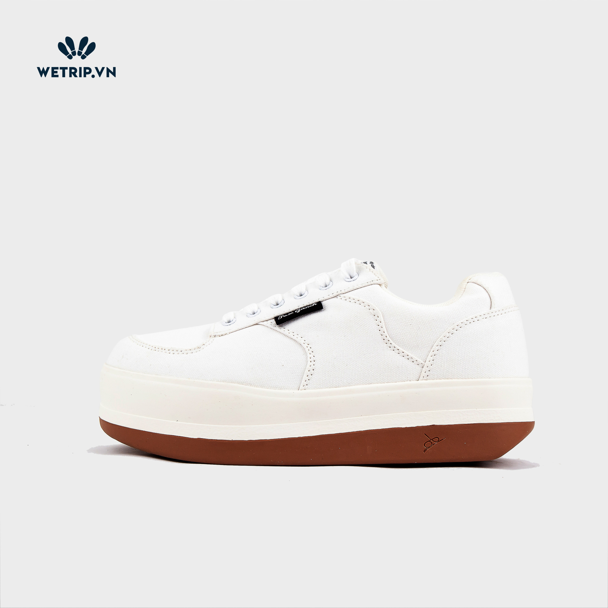 Sneaker Poseganch (Màu Trắng, Đế Nâu) Mã SN-PSG-005-A