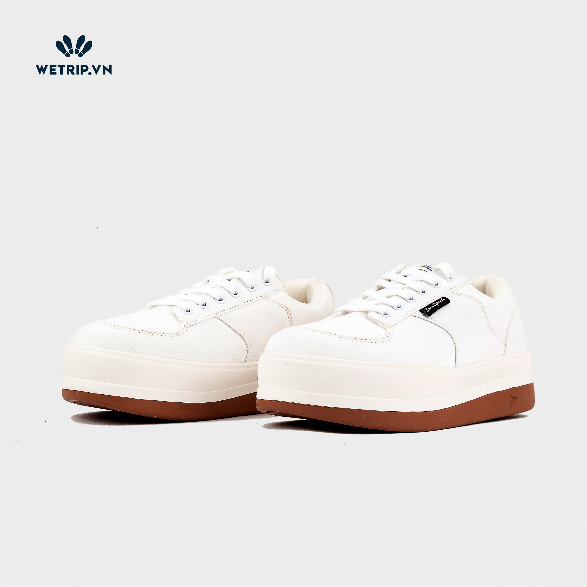 Sneaker Poseganch (Màu Trắng, Đế Nâu) Mã SN-PSG-005-A