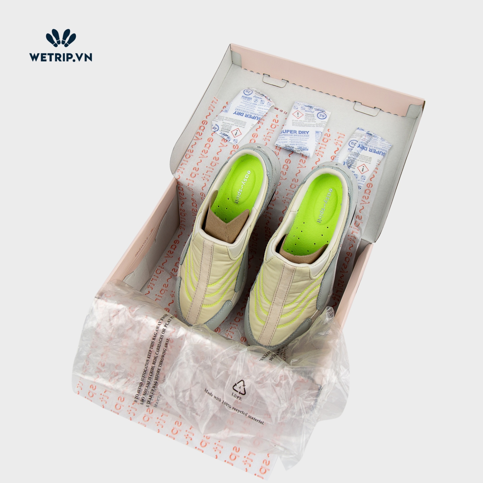Traveltime clogs Easy Spirit (Xám Lót Neon) (M=W+WW) Mã 003 - A