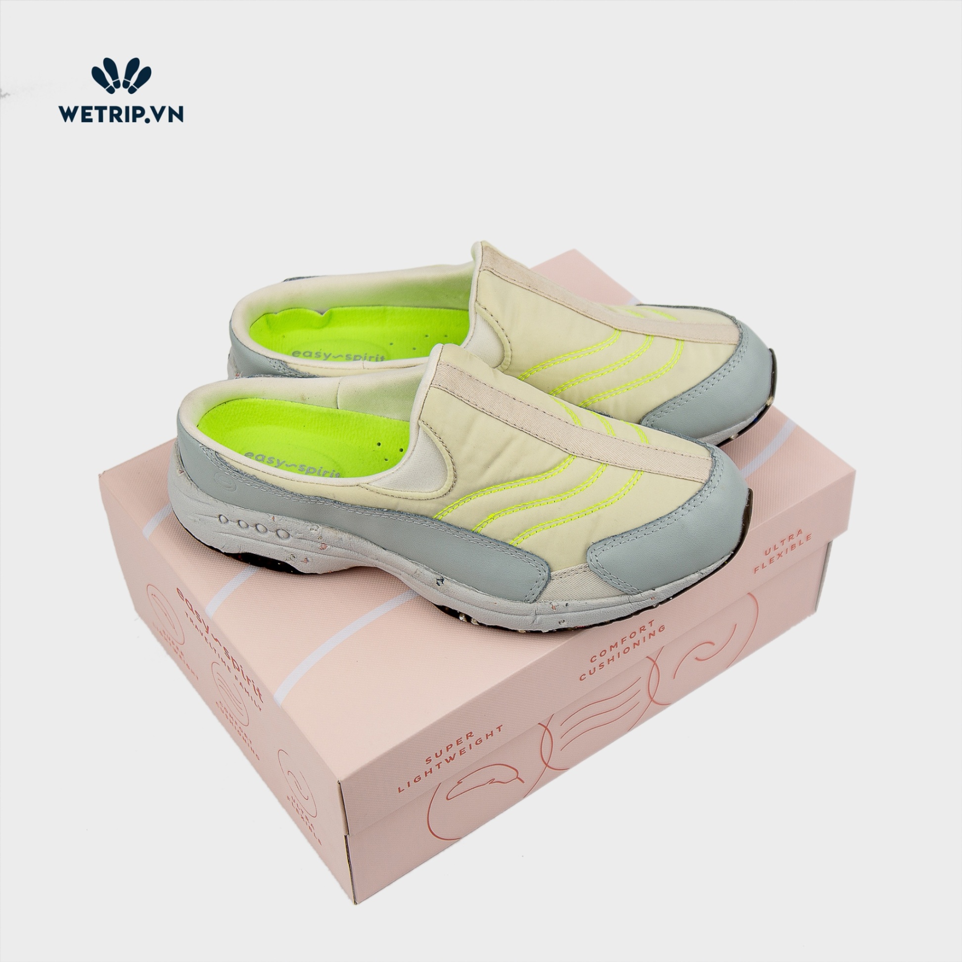 Traveltime clogs Easy Spirit (Xám Lót Neon) (M=W+WW) Mã 003 - A