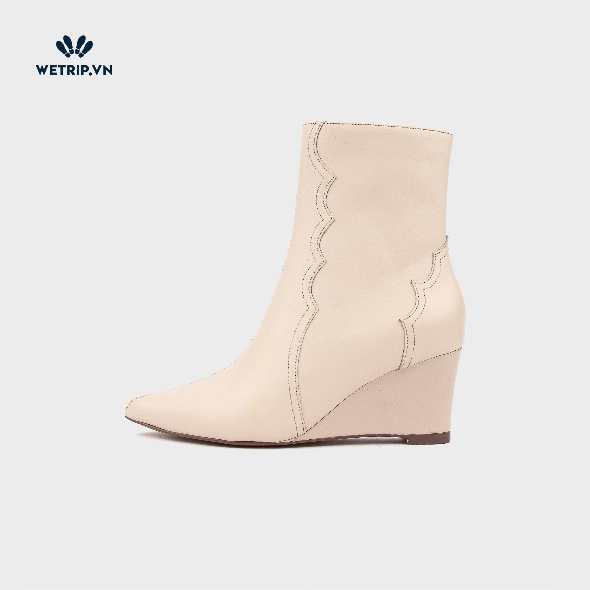 Boots Lửng Đế Xuồng ALENA Boots Kumoo (Nude) Mã BL-DX-KUMO-001-B