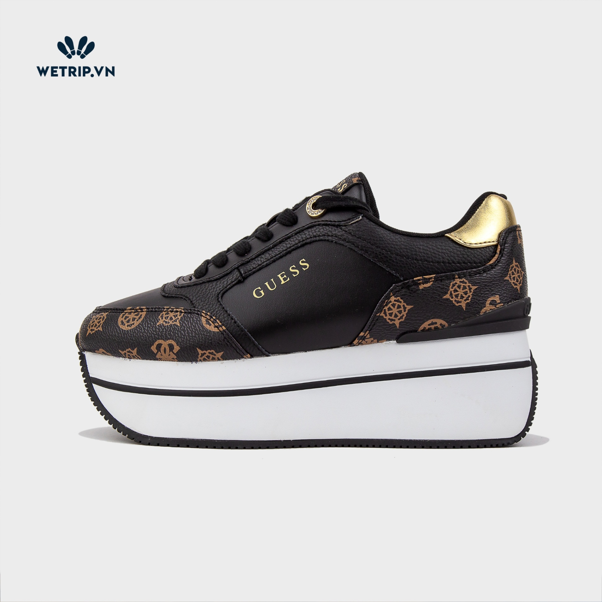 Sneakers Wetrip_Guess (Đen-logo nâu) Mã 203-A1