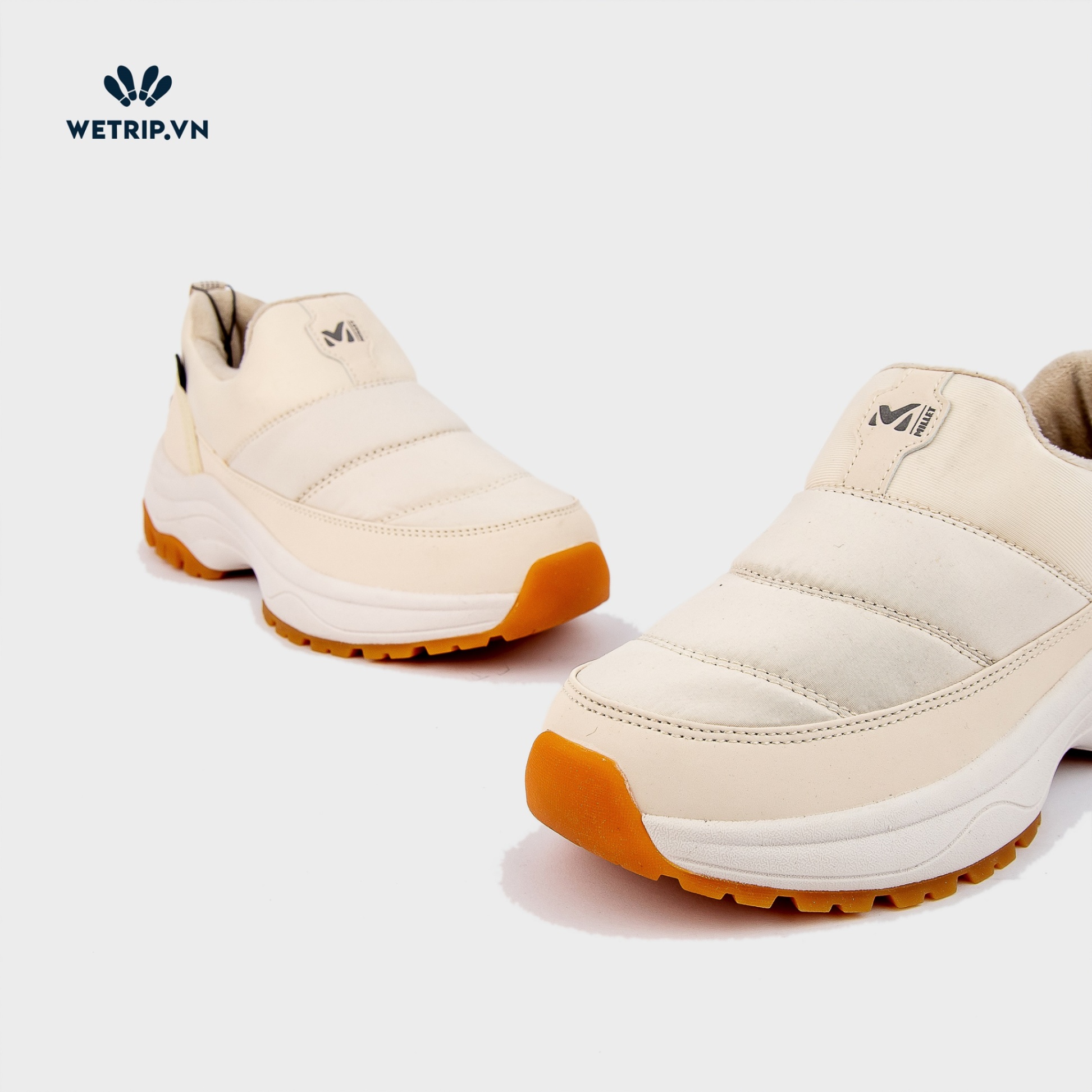 Giày Lười We_Millet (Kem, Chỉ Ngang) (unisex) Mã 001-D1 - 38.5