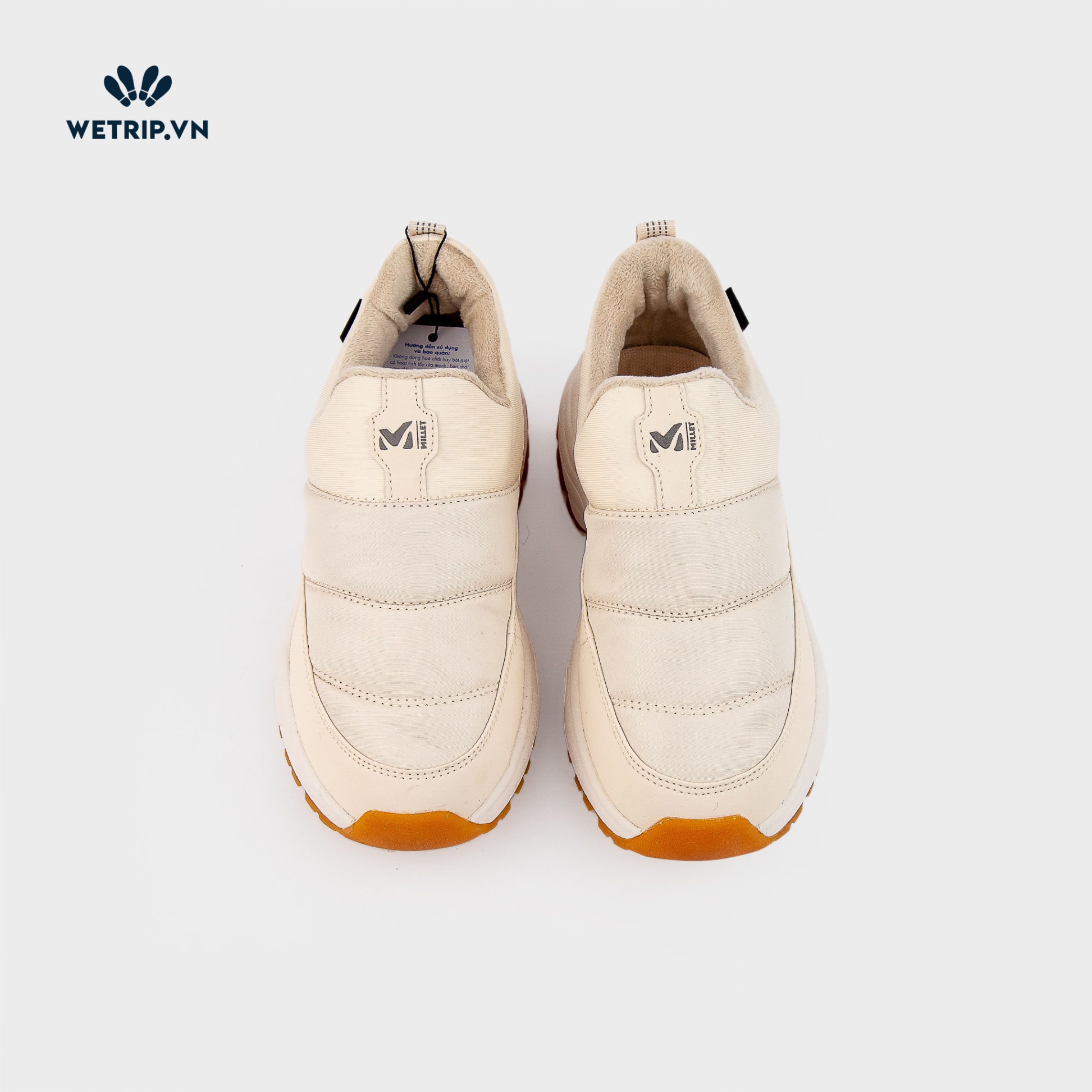 Giày Lười We_Millet (Kem, Chỉ Ngang) (unisex) Mã 001-D1 - 38.5