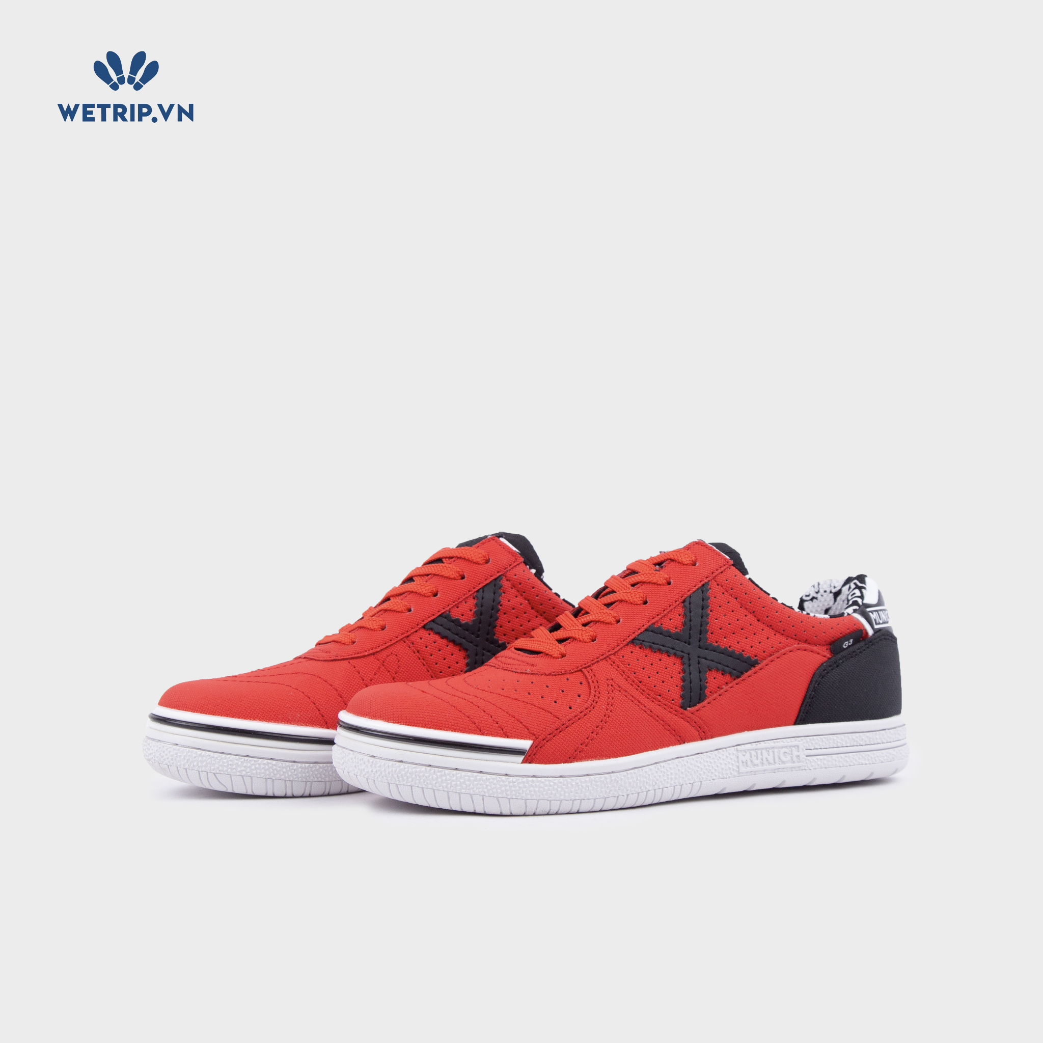 Sneakers Munich (Đỏ X đen) Mã SN-MNI-013-G