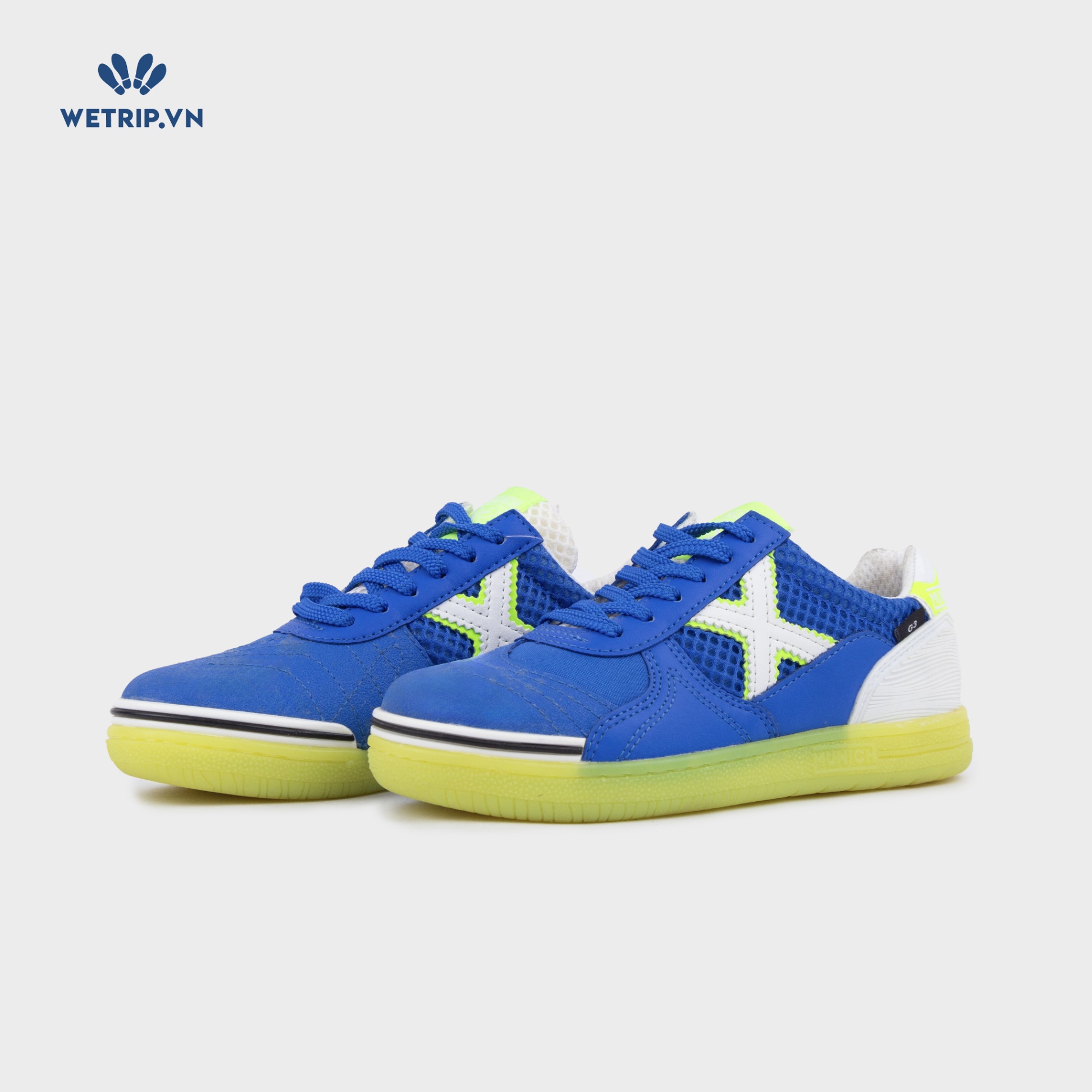 Sneakers Munich (Xanh dương X trắng đế neon) Mã SN-MNI-013-L1